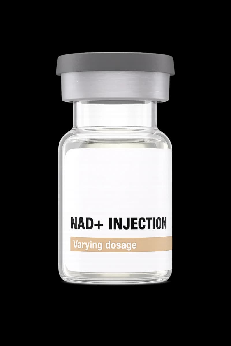 A doctor-prescribed NAD+ injection vial